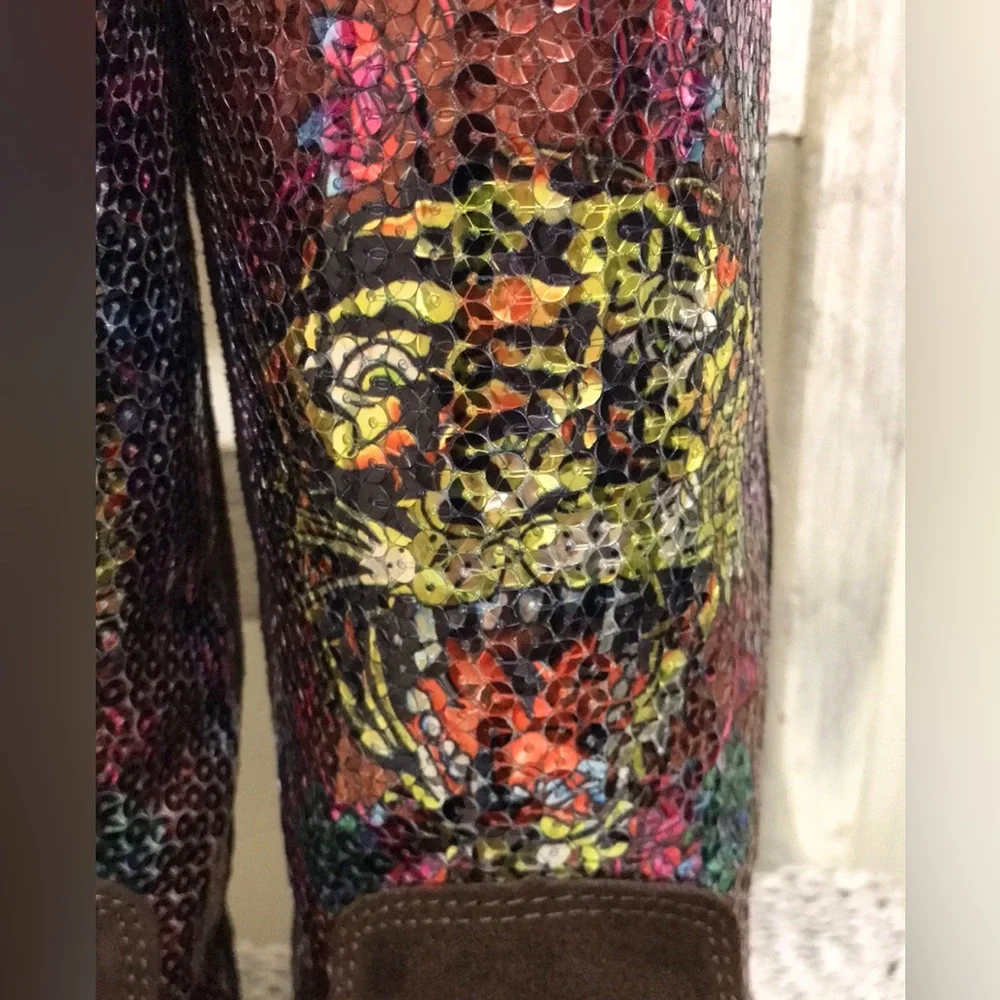 Ed Hardy Sequined Boots Y2K